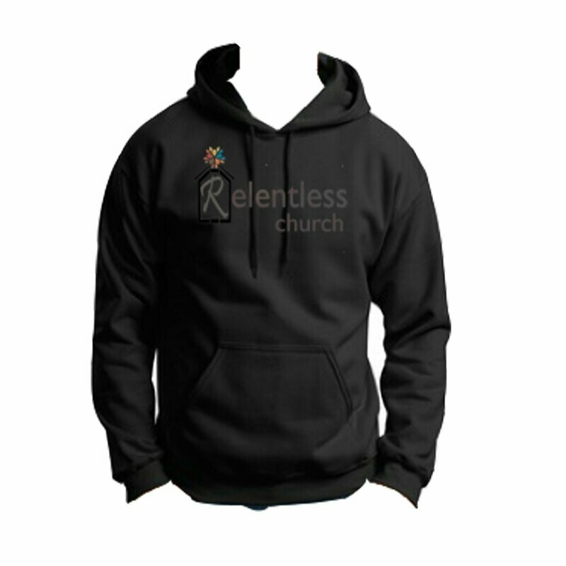 Unisex Black Hoodie Gray Logo