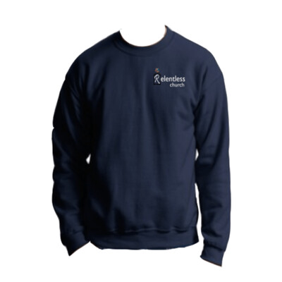 Unisex Navy Blue Sweatshirt Shirt White Logo