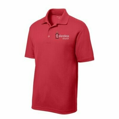 Unisex Polo Style Shirt Red White Logo