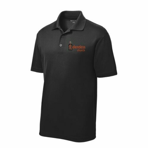 Unisex Polo Style Shirt Black Red Logo