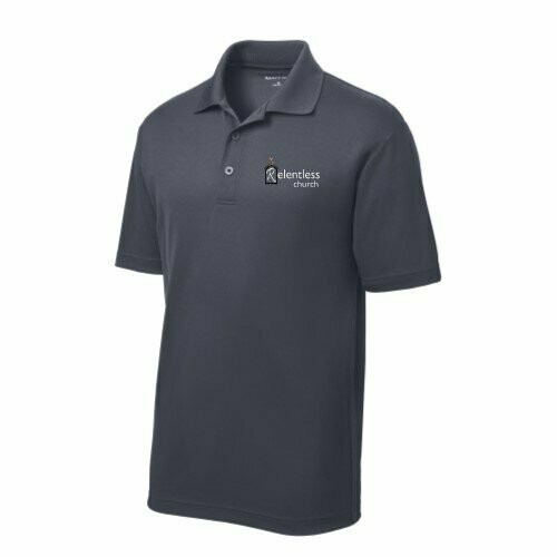 Unisex Polo Style Shirt Gray White Logo