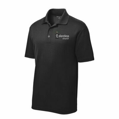 Unisex Polo Style Shirt Black White Logo