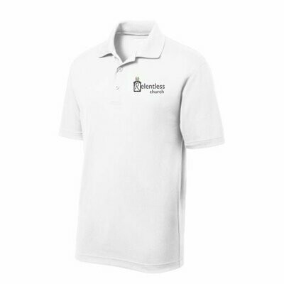 Unisex Polo Style Shirt White Black Logo