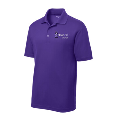 Unisex Polo Shirt Purple White Logo