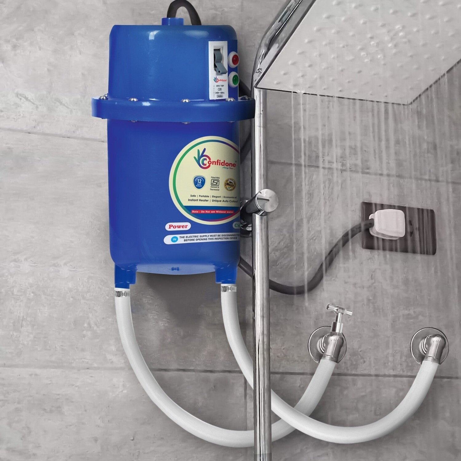 Confidone Royal Instant water heater with MCB Fitted I Auto Cut off I Auto Reset System