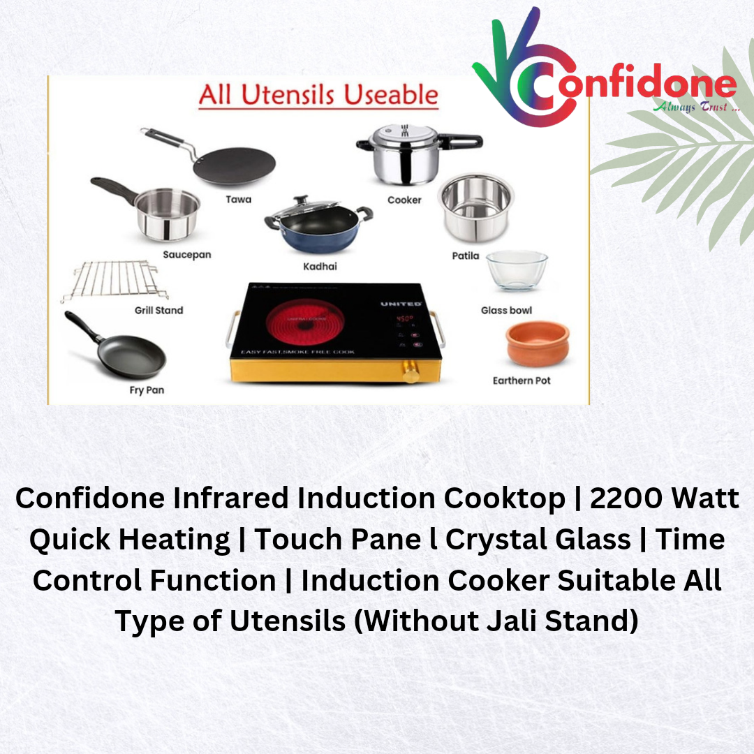 Confidone Infrared Heating stove Cooking Use all Utensils I Timer Setting Auto Cut off
