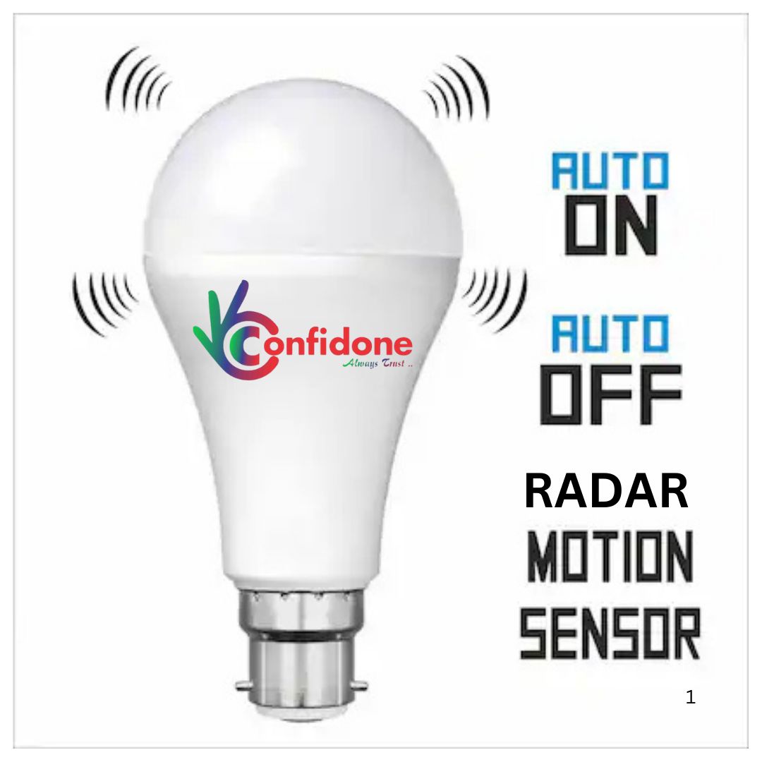 Confidone Radar Sensor Automatic Bulb Human Detection Pack of 4 Pcs