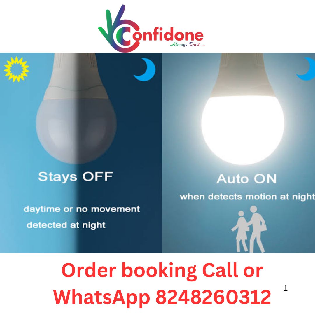 Confidone Radar Sensor Automatic Bulb Human Detection Pack of 4 Pcs