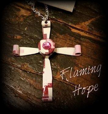 Hydrographic Dipped Bullet Casing Cross - Pink Digital Camo