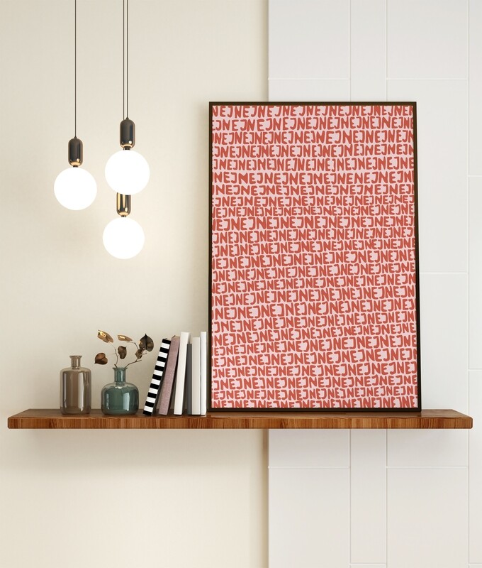 Nej nej nej | poster | Röd-rosa