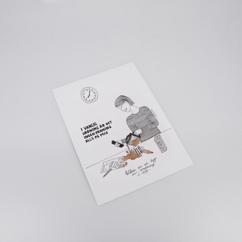 Ingen ordning på mig | Miniprint A6 | vykort