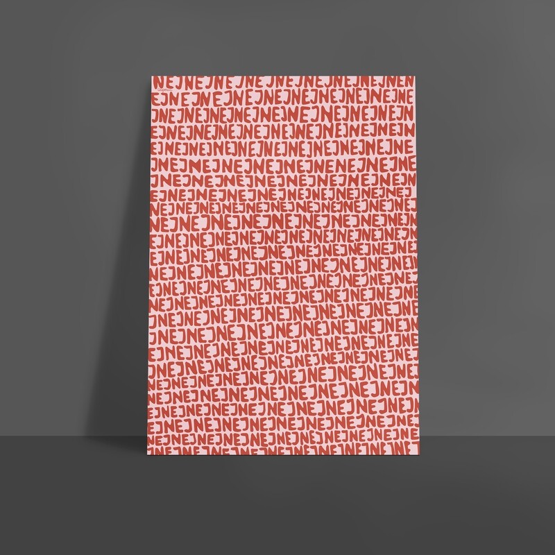 Nej nej nej | poster | Röd-rosa