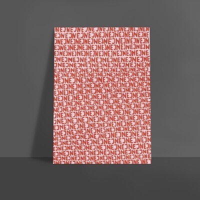Nej nej nej | poster | Röd-rosa