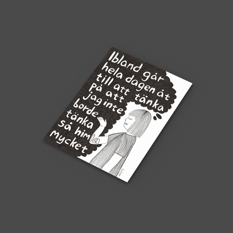 Tänka så himla mycket | Miniprint A6 | vykort