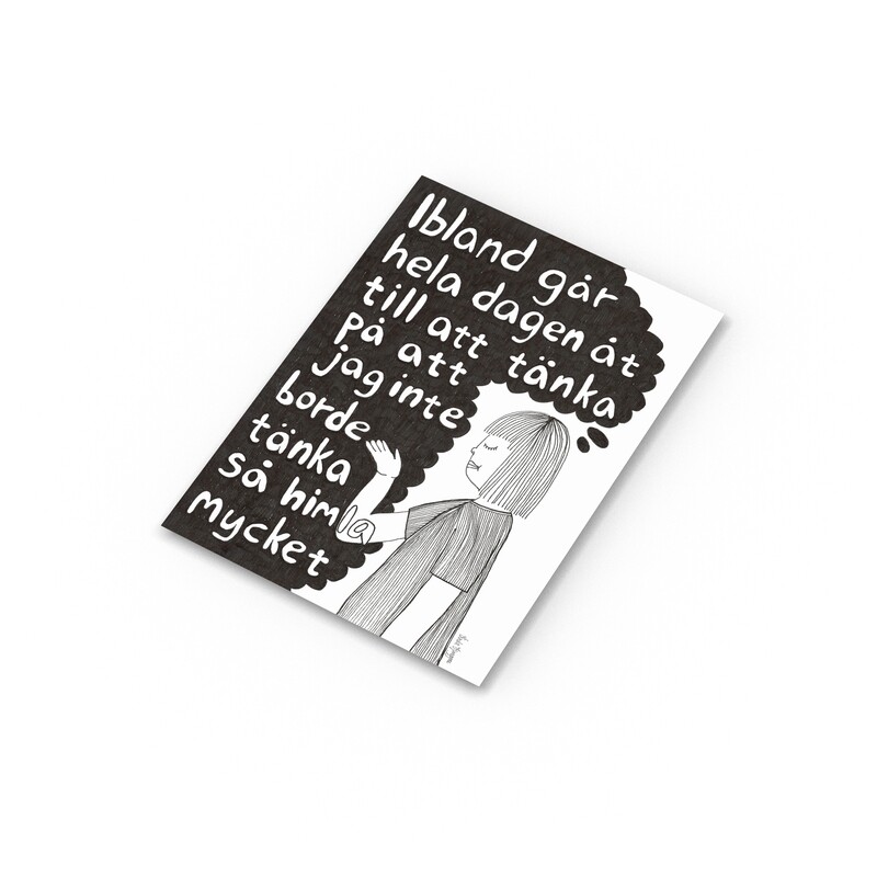 Tänka så himla mycket | Miniprint A6 | vykort