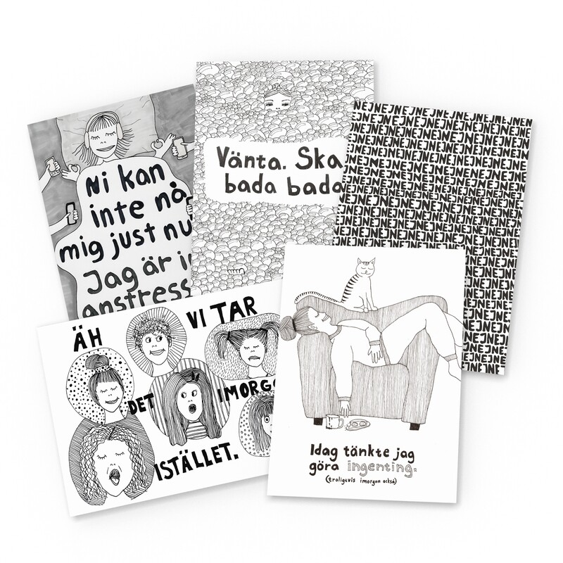 5-pack miniprints | antistress | A6 | vykort