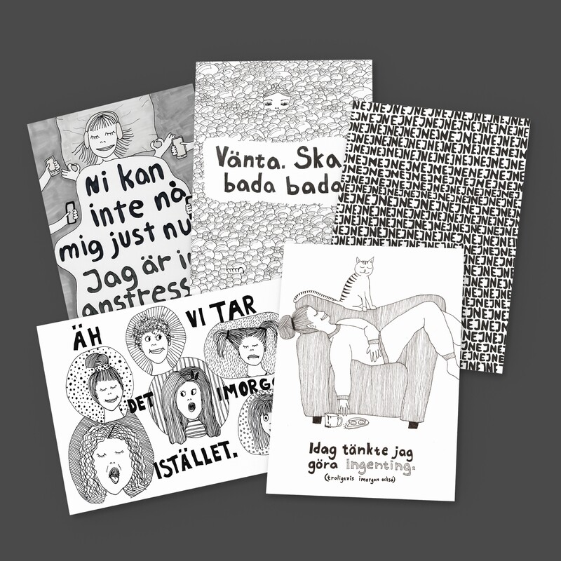 5-pack miniprints | antistress | A6 | vykort