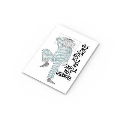 Väck mig sen | Miniprint A6 | vykort