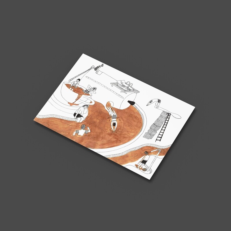 Kaffe med dopp | Miniprint A6 | vykort
