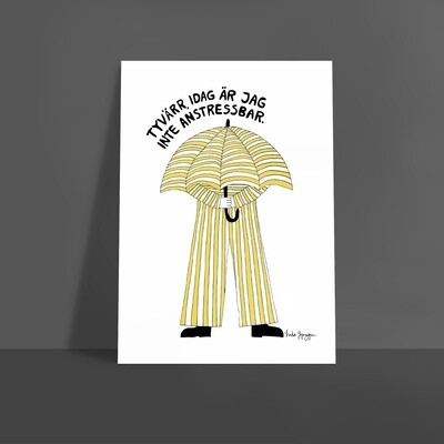 Tyvärr Inte Anstressbar, Vit-svart-gul | poster