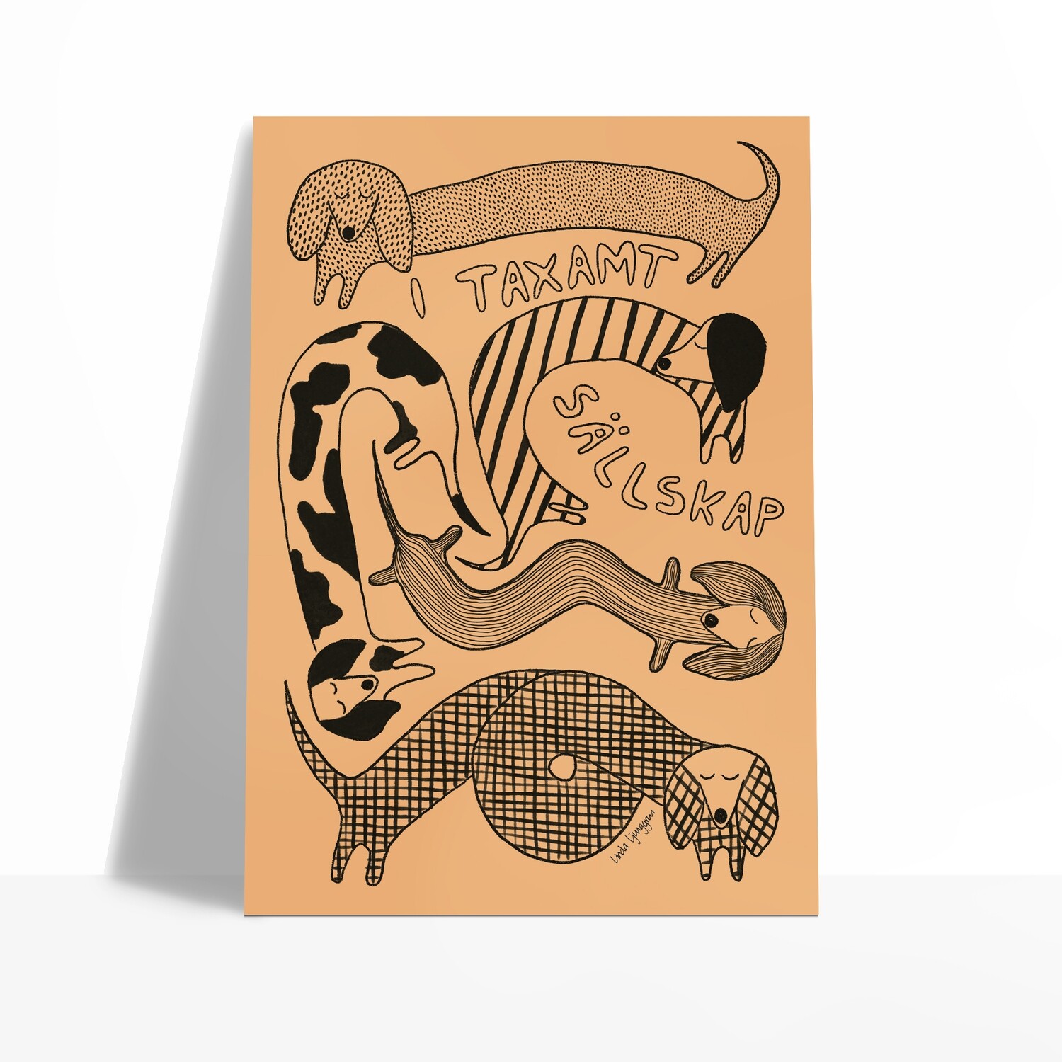 I Taxamt Sällskap, peach | poster