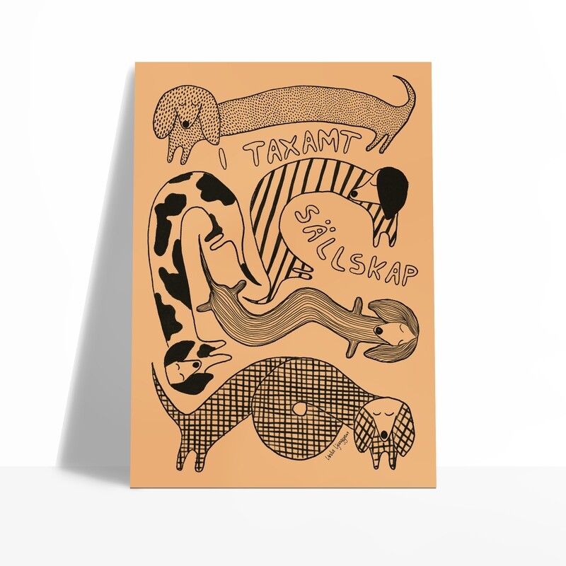 I Taxamt Sällskap, peach | poster