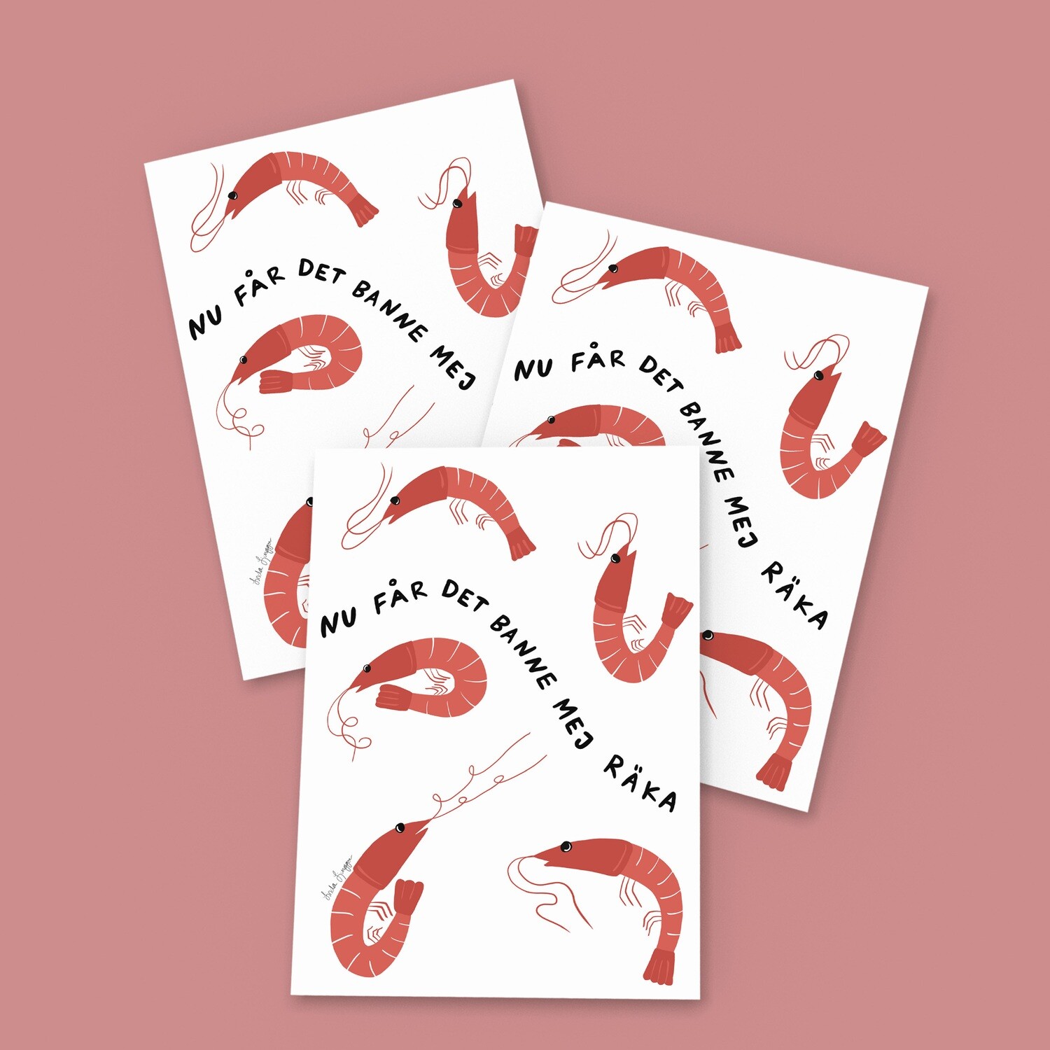3-pack miniprints | Räka | A6 | vykort