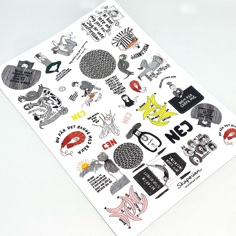 Stickers på ark | olika motiv