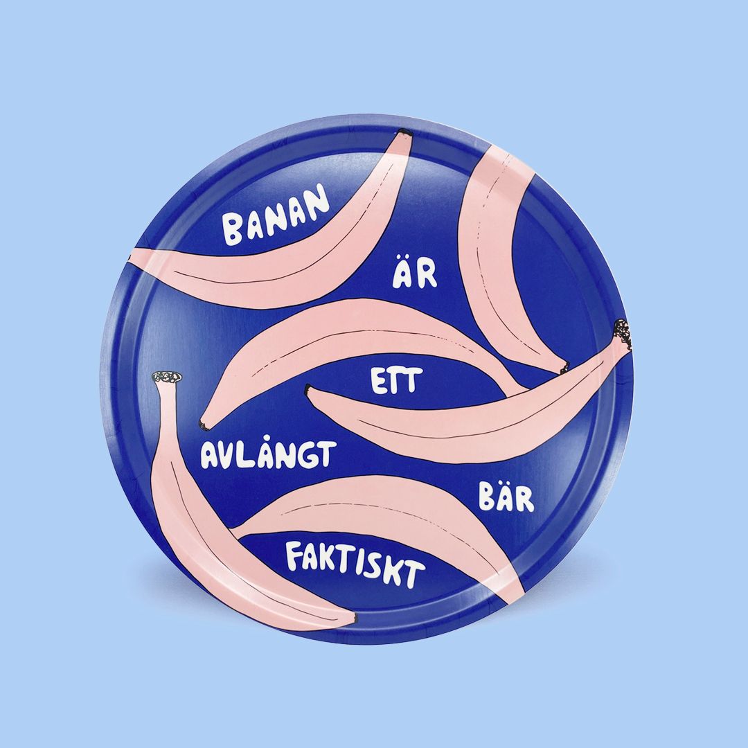 Bricka | Avlångt bär, blå | 38cm