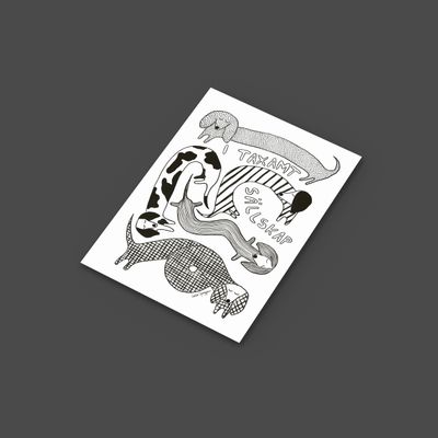 Taxamt sällskap, vit | Miniprint A6 | vykort