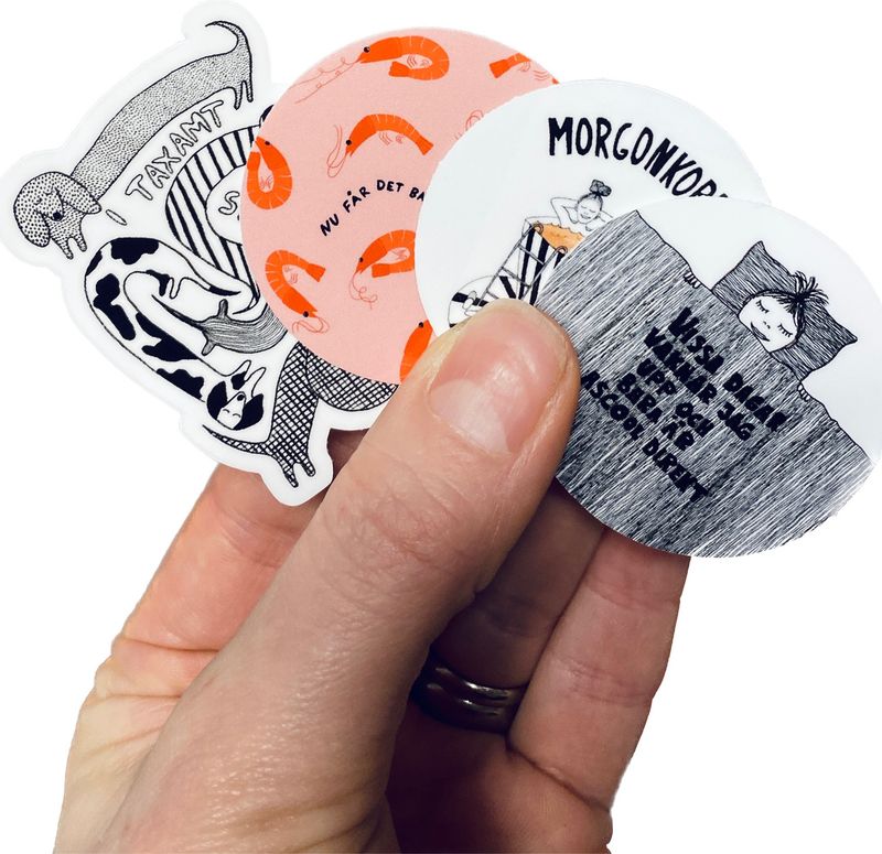 4-pack stickers | olika motiv