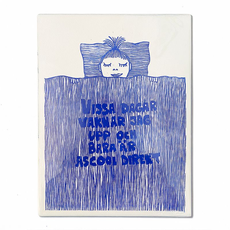 Linoleumtryck Ascool direkt, blått Nr 6