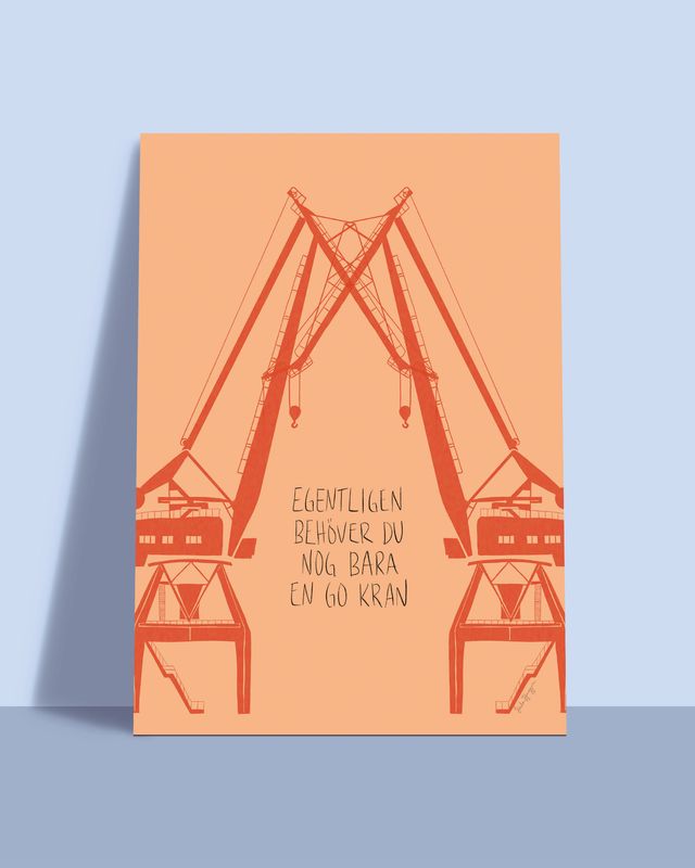En go kran, orange | poster