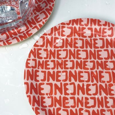 Glasunderlägg / Minibricka | Nej nej nej | 11cm