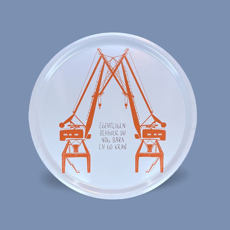 Bricka | En go kran, blå | 38cm