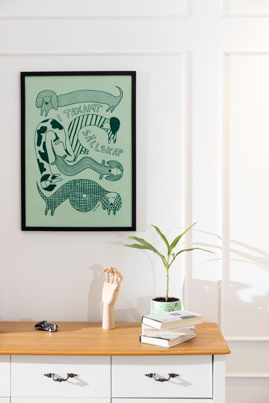 I Taxamt Sällskap, grön/grön | poster