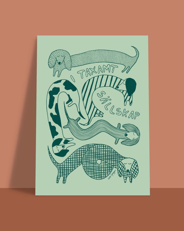 I Taxamt Sällskap, grön/grön | poster
