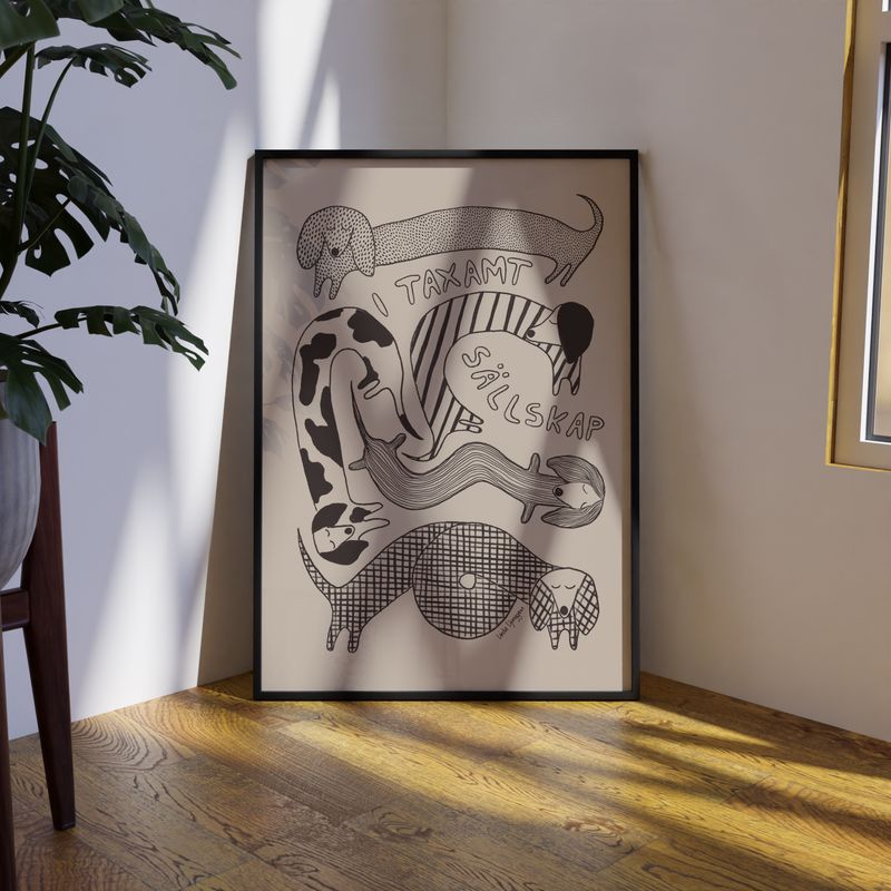 I Taxamt Sällskap, beige/brun | poster
