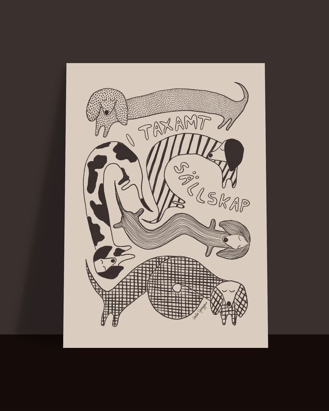 I Taxamt Sällskap, beige/brun | poster