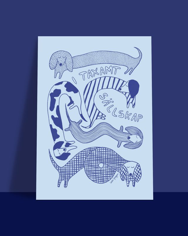 I Taxamt Sällskap, blå/blå | poster