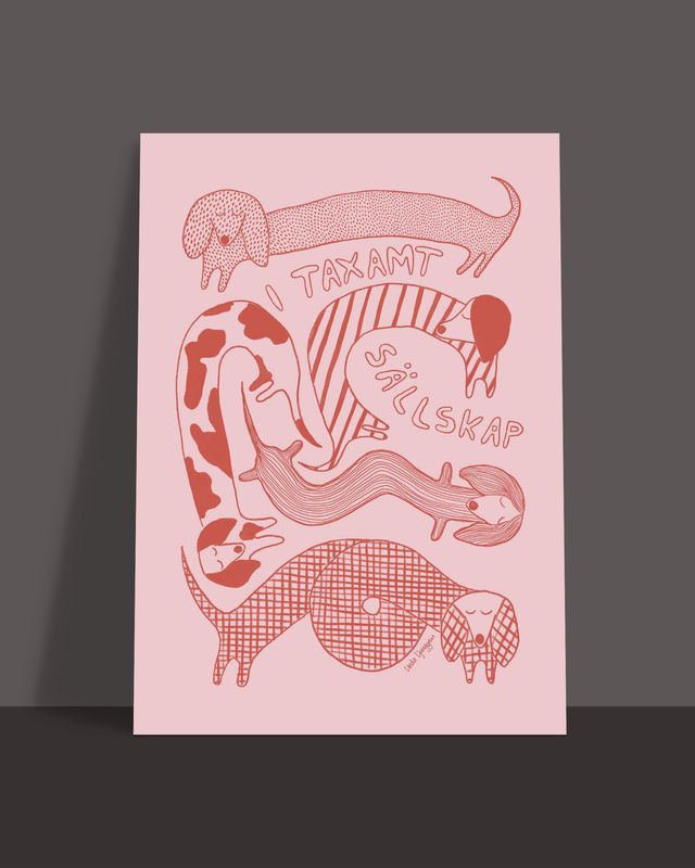 I Taxamt Sällskap, röd/rosa | poster
