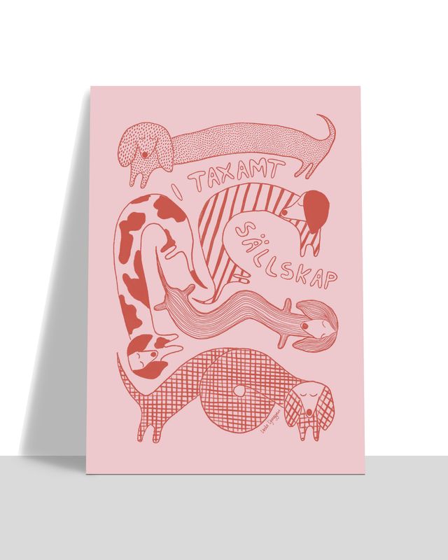 I Taxamt Sällskap, röd/rosa | poster