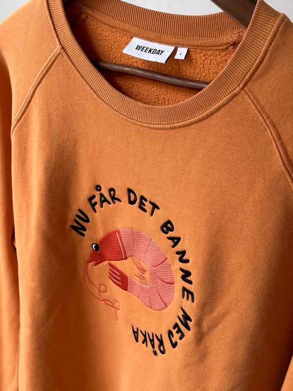 Broderad tröja | Banne mej räka | Second hand