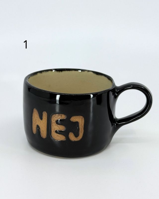 Kopp Keramik NEJ Svart 1