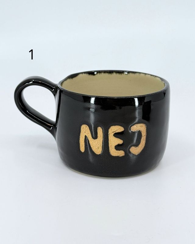 Kopp Keramik NEJ Svart 1