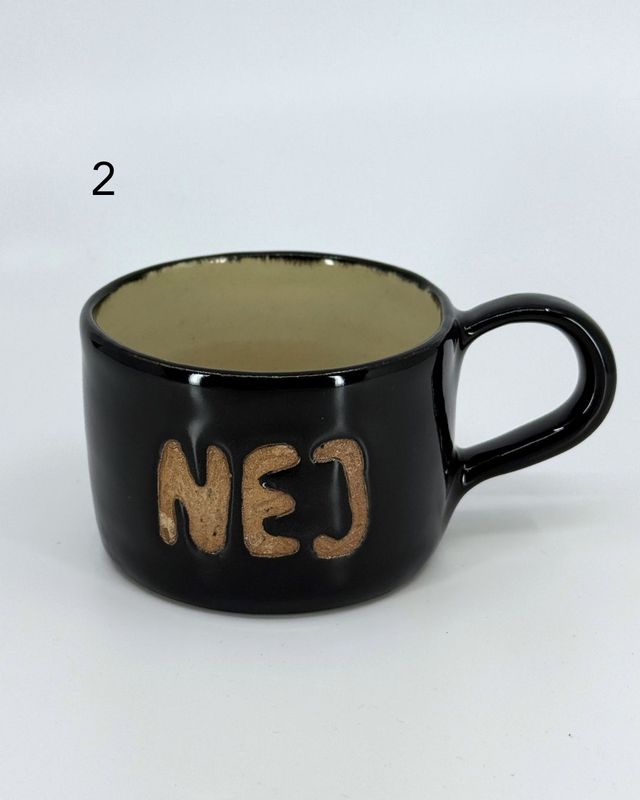 Kopp Keramik NEJ Svart 2