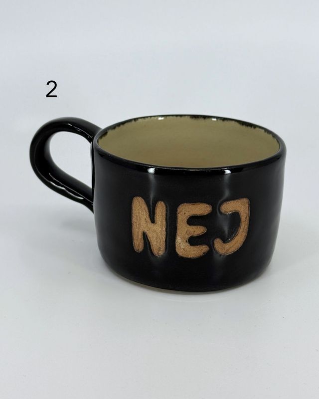 Kopp Keramik NEJ Svart 2