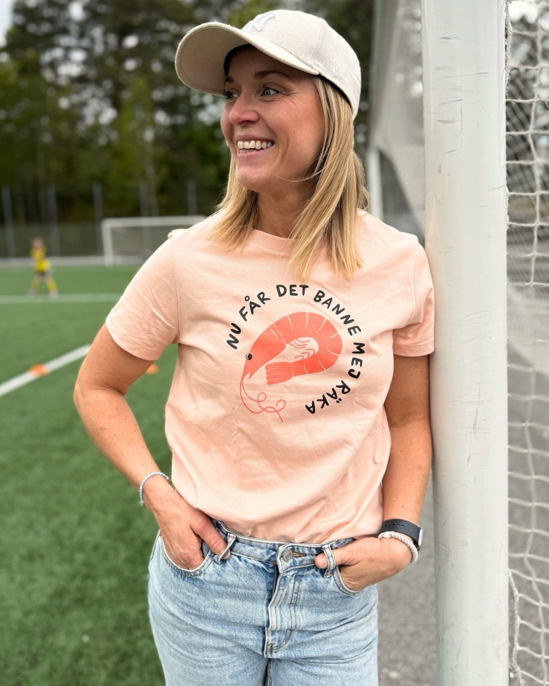 T-shirt dam, peach | L | Banne mej räka