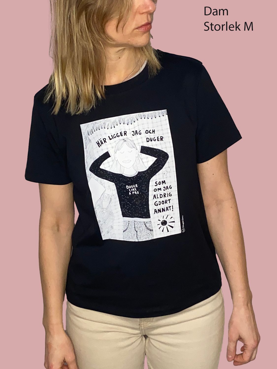 T-shirt dam, svart | XXL | Duger