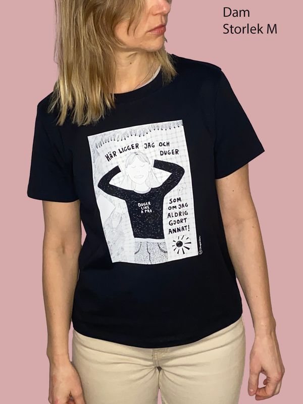 T-shirt dam, svart | XXL | Duger